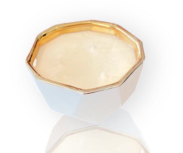 White and Gold Candle Bowl